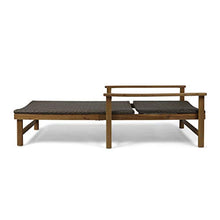 Great Deal Furniture Outdoor Rustic Acacia Wood Chaise Lounge Set of 4 Natural Stained + Mix Mocha