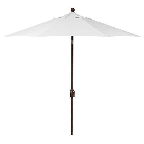 Treasure Garden 7.5ft Patio Umbrella – Outdoor Market Umbrella – Push Button Tilt – Bronze Aluminum Frame (Sunbrella, Natural)