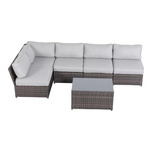 callmego Outdoor Wicker Seating Set with Cushions for Patio and Deck Use