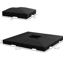 OROTLECT 4 Outdoor Cantilever Umbrella Base, Heavy-Duty, 176 Lbs Water Or 264 Sand Capacity, Black, Protected And Construction Base, Protected, Black