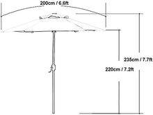 WQFFQWK Outdoor Patio Umbrellas Garden Parasols 6 Feet Outdoor Table Umbrella with Crank 6 Iron Ribs, Market Umbrella for Pool, Beach, Garden, Restaurant
