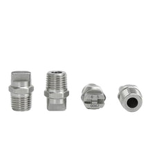 Stainless Steel Flat Fan Nozzle 100Pcs 1/4'' 1/8'' Stainless Steel 303, 316 Material Low Flow HVV for Parts Washing, Spray Coating, Pressure Cleaning(1 of 4 650017,303 Material)