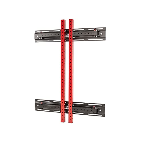 Signature Fitness Wall Mounted Fold-in Power Cage Squat Rack Red
