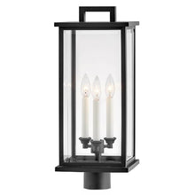 Hinkley Weymouth Large Outdoor Post Mount Rectangle Lantern, Black Finish