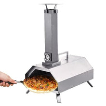 YIORYO Pizza Oven - 11 Inch Wood Pellet Outdoor Pizza Oven with Intergrated Thermometer, Pizza Oven Outdoor, Portable Stainless Steel Pizza Oven