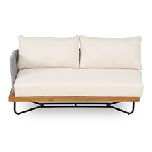Christopher Knight Home Serena 8 Seater Outdoor Sofa Set with Cushions, Acacia Wood Patio Lounge Sofa with Woven Rope Back, Spacious Seating Couch for Backyard Garden Porch, Teak + Beige