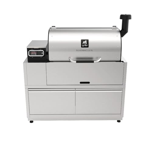 GRILLA Silverbac 2.0 XL Pellet Grill Built-In Unit with Wifi Controller, Built-In Storage, Stainless Steel, For Outdoor Cooking, BBQ, Outdoor Grilling