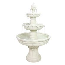 Sunnydaze 51" 3-Tier Large Outdoor Water Fountain, Pineapple Top, Off White