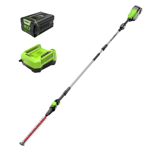 Greenworks 80V 20 in Cordless Hedge Trimmer, 2.0 Ah Battery and Charger