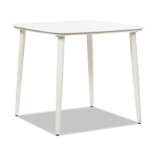 Seeheool Square Outdoor Table with Metal Frame for Patio Backyard Garden Pool Porch Lawn 33.5" x 33.5" x 29.5" White