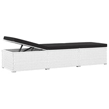 3 Piece Patio Sun Loungers with Tea Table,Outdoor Lounge Chaise, Lounger for Pool, Beach Sun Tanning Chair,Outdoor Bed,Deck Chair, Poly Rattan Brown (White 76.8" x 23.6" x 12.2" (L x W x H))
