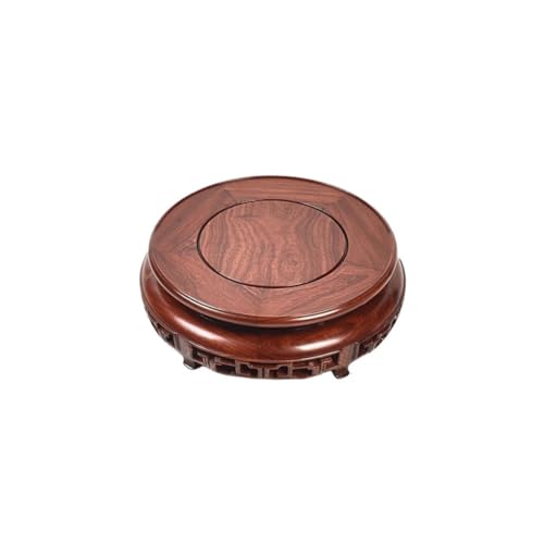 QUANGJN Pcs Plants Saucers Wooden Carving Round Base Solid Wood Vase Base Flower Bonsai Base Wooden Raised Ornament Base Plant Pot Saucers,