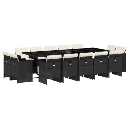 AMBERARD Patio Dining Set Set of 14 Black Furniture Set