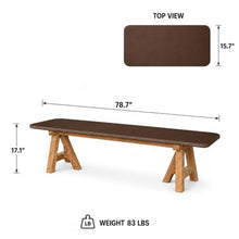 Modern Rustic Indoor/Outdoor Brown 78.7" Concrete Fiber Dining Table with 2 Benches & 2 Backless Stools with Acacia Wood Base