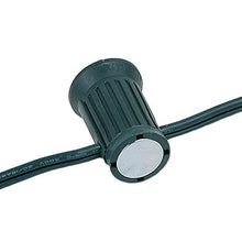 Novelty Lights C9 Light Spool, 250 Feet Magnetic Christmas Outdoor String, Green Wire, 15 inch Spacing, for Indoor and Outdoor Steel Surfaces, E17 Sockets