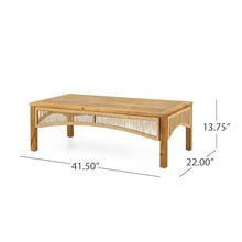 Merax 4-Piece Outdoor Acacia Wood Wicker Patio Conversation Set Beige