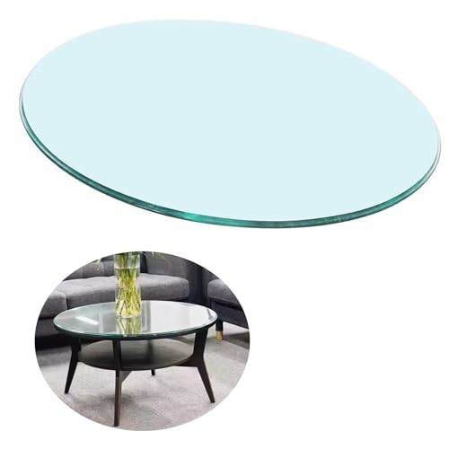 SXKJQER Round Clear Tempered Glass Table Top 8mm Thick Flat Polished Edge, Round Tempered Glass Table Top, Heat-Strengthened Glass, Glass Dining Table, Round Flat Glass (Size : 96CM(38INCH))