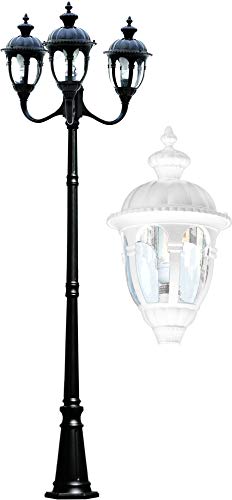 DABMAR LIGHTING GM9303-LED16-W Three Head Post Fixture 3 X 16 Watt LED Lamp 85-265 Volts, White