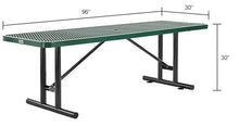Global Industrial 8'L Rectangular Steel Dining Table, Expanded Metal, Green