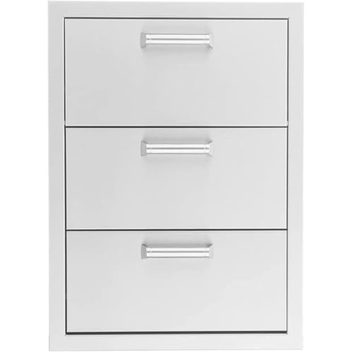 16-in Contempo/Traditional Stainless Steel Double Access Drawer w/Paper Towel Dispenser by BBQGuys Signature - BBQ-DRW3-PTH