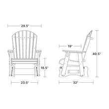 Wildridge Heritage Single Glider, Tudor Brown and Black - Outdoor Weather Resistant Recycled HDPE Glider for Porch, Patio, Deck