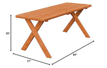 Furniture Barn USA Pine 8' Crossleg Table, Cedar Stain