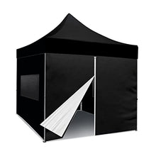 BANNER BUZZ 10x10 Pop Up Canopy Tent with Sidewalls and Mesh Windows Black