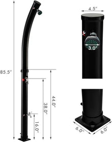 MKLFBY Solar Outdoor Shower, Vertical Solar Heated Garden Shower with Shower Head and Foot Shower Tap, Easy Installation Poolside Shower for Home/Commercial