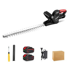 ZqRfJm 2000W Brushless Electric Hedge Trimmer Cordless Household Garden Tools for Battery Pin(2 Battery EU Plug)