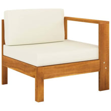 Molumvel 6 Piece Garden Lounge Set with Cushions, Solid Acacia Wood Outdoor Patio Furniture, Cream White Seat and Back Pillows, Garden Balcony Seating