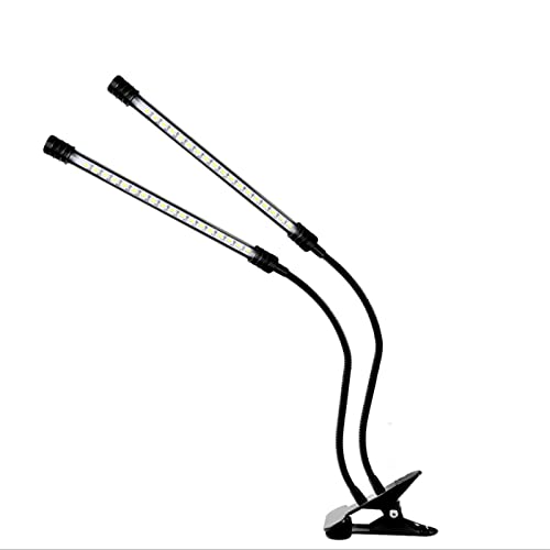 1-4 Heads Grow Lights for Indoor Plants, Full Spectrum Clip on Plant Grow Lamp with 4/8/12 Timer, 360° Adjustable Gooseneck, Five Levels