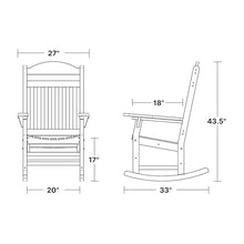 Wildridge Heritage Traditional Rocking Chair, White - Outdoor Weather Resistant HDPE Rocking Chair for Patio, Deck, Fire Pit