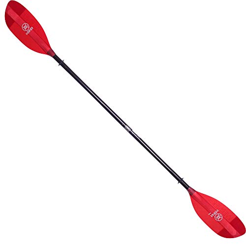 Werner Shuna Fiberglass Kayak Paddle Translucent Red