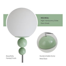 ZHONGCHENGWU Floor Lamp Mid-Century Modern Floor Lamp, 63" Vintage Standing Lamp with Frosted Glass Shade for Bedroom Living Room Office Decor(Green)