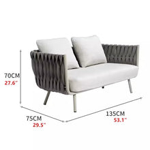KPHYMOD Outdoor Sofa, Outdoor Furniture with Waterproof Thick Cushions, Modern Patio Sofa Deep Seating for Outdoor Garden Porch Blackyard(Size:29.5X51.3X27.6inch)