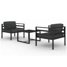 MNCVXAXG 3 Piece Patio Lounge Set with Cushions Aluminum Anthracite