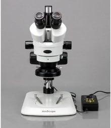 AmScope Digital Trinocular Stereo Zoom Microscope with LED Ring Light Multi