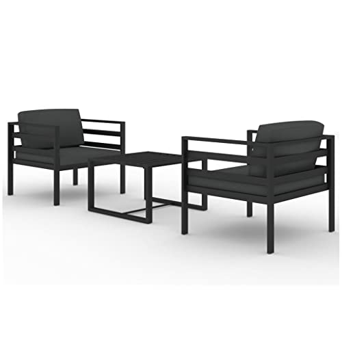 HKQWPBF Aluminum Patio Lounge Set with Cushions, 3 Piece Modular Outdoor Seating with Back Pillows, Lightweight and Sturdy Design for Comfortable Relaxation