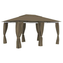 HKTMGDNG Garden Gazebo with Curtains 13.1x9.8ft Taupe Patio Canopy