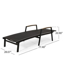 Christopher Knight Home Teresa Outdoor Aluminum Chaise Lounge with Mesh Seating Set of 4 Black