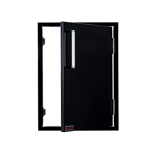Whistler Outdoor Kitchen Cabinet Door 17" W x 24" H - Single Stainless Steel Door with Powerful Magnet,Outdoor Kitchen Vertical Glossy Black