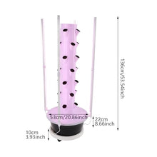 CCXYYFDJ Hydroponic Tower with 6 Wheels, 7-Layer 28-Plant Hydroponic Indoor Vertical Garden Growing System Kit with LED Grow Lights, 3-Level Lighting Modes & 24-Hour Cycle Timer for Vegetable Herbs