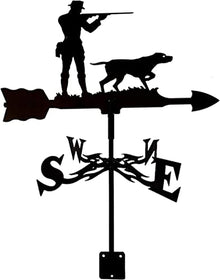 Weathervanes for Sheds Metal Stainless Steel Weather Vane with Metal Bracket Wind Direction Indicator for Outdoor Farm Garden Backyard Decor (Hunter and Dog)