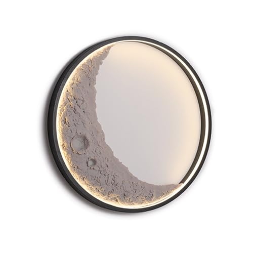 KISAD Exterior Light Moon Porch Wall Lamp, Creative Resin Round Atmosphere Sconces Waterproof LED Wall Light for Villa Hotel Lighting Fixture Outdoor Wall Light (Size : 100cm/39.4inch)