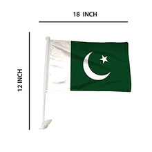 BANNER BUZZ MAKE IT VISIBLE Pakistan Car Flag with Window Clip, 18” x 12”, Double-Sided Printing, Pack of 100, White