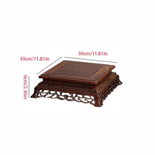 QUANGJN Pcs Plants Saucers Carved Crafts Ornaments Solid Wood Bracket Rectangular Flowerpot Vase Porcelain Buddha Base Plant Pot Saucers,