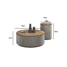 Living Room Table Coffee Table Set of 2, Round Wood Surface Coffee Tables with Hidden Storage, Modern Circle Table Accent End Side Table Outdoor Side Table (Color : 01)