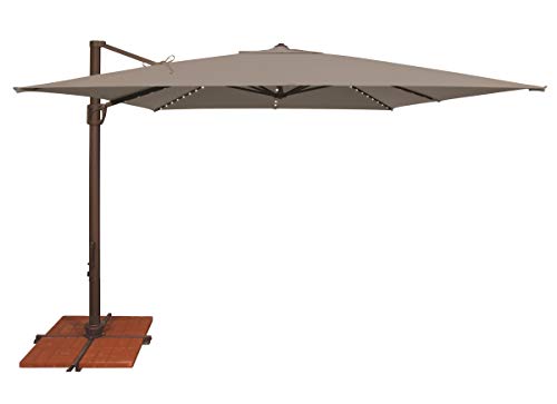 SimplyShade Bali Pro Starlight Umbrella w/Cross Bar Stand - Bronze/Cast Silver