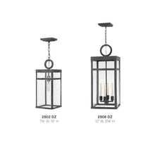 Hinkley Porter Medium Outdoor Pendant 4-Light Aluminum Clear Glass Aged Zinc