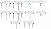 Pack 10 4 Feet Bi Folding Table White 48 Round Folding Table Fold In Half Round Plastic Table Plastic Card Table Outdoor Furniture Four Foot Folding In Half Table Outdoor Table Outdoor Tables